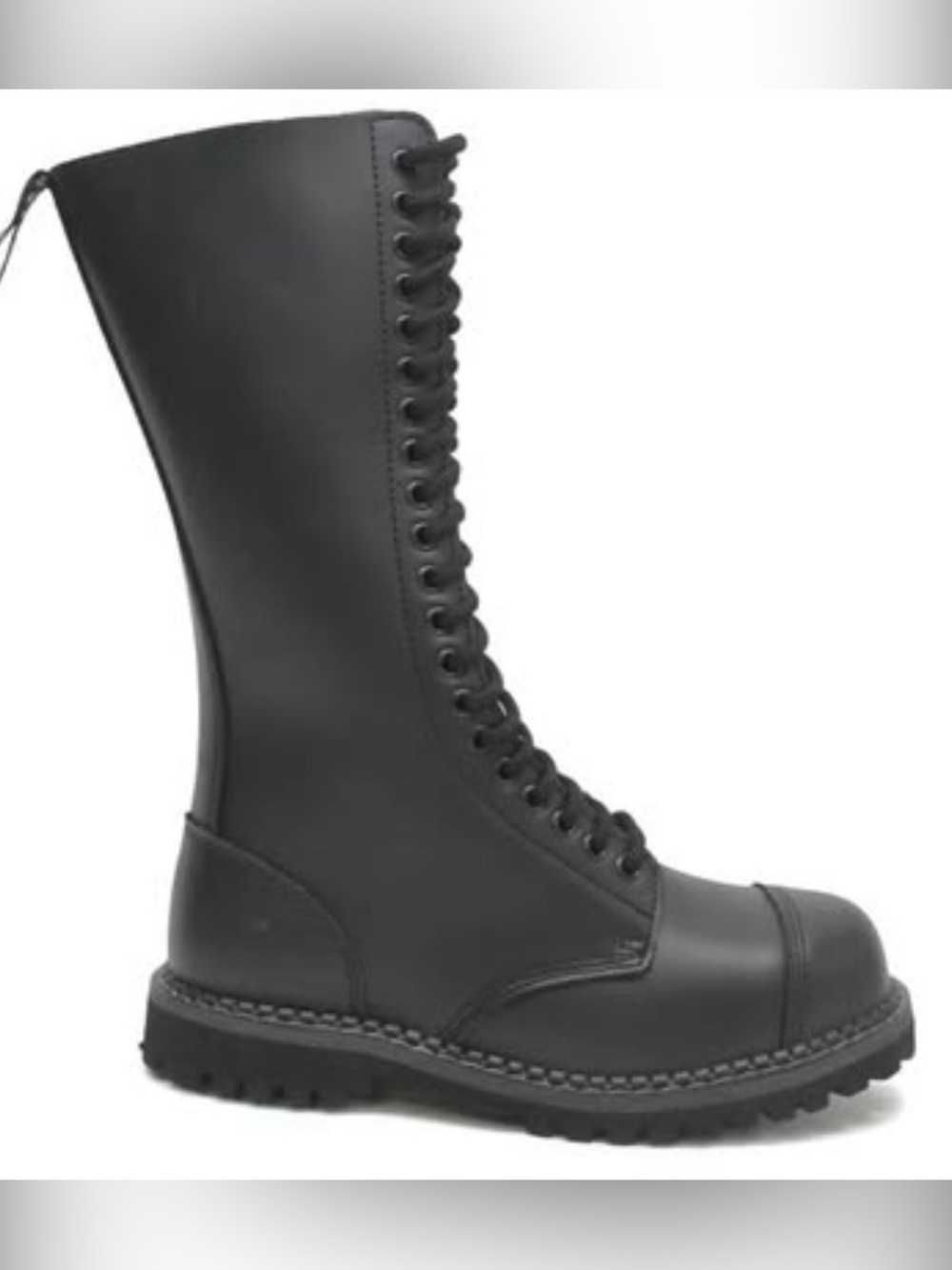 Tall Black Lace-Up Men's Combat Boots